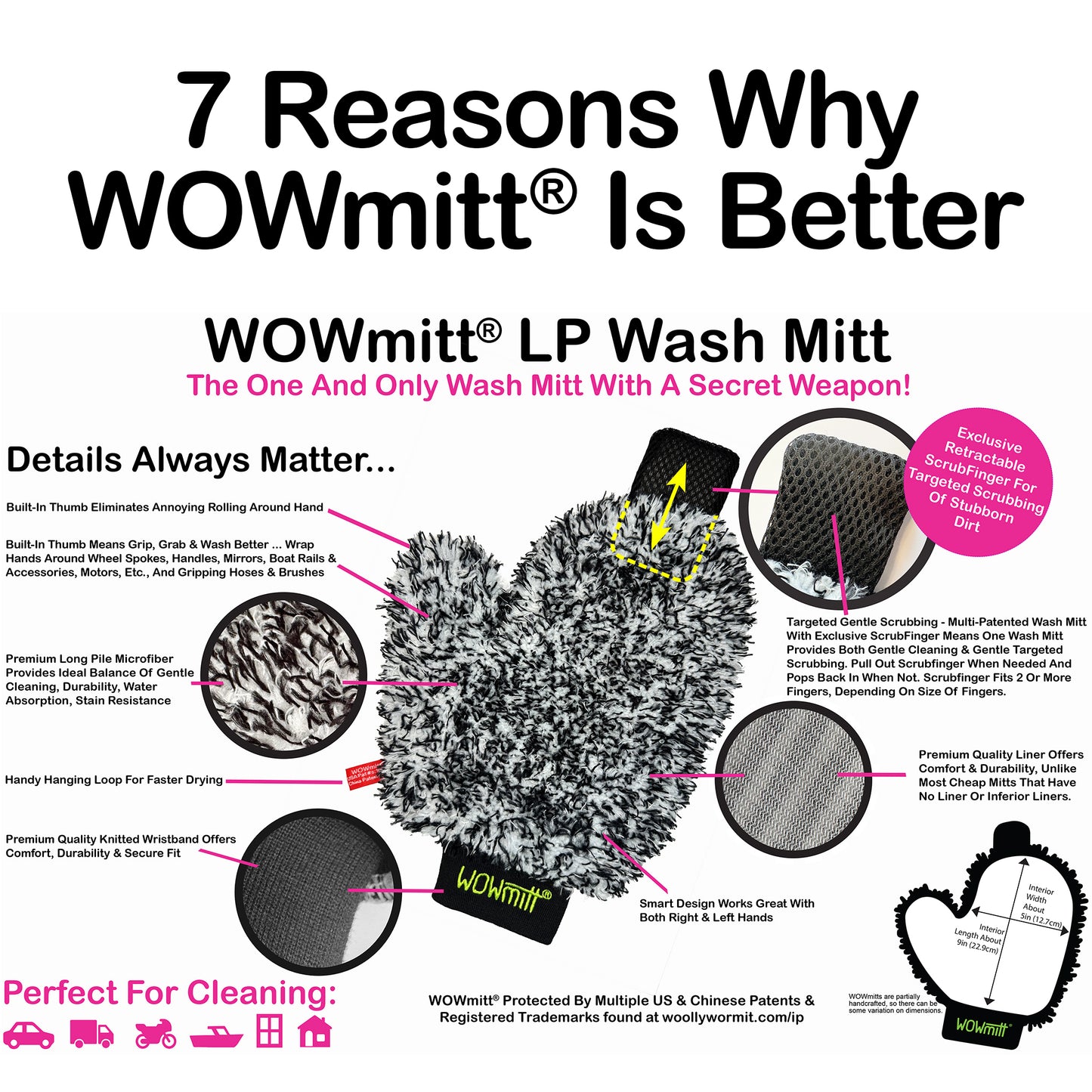 NEW! WOWmitt® LP Wash Mitt - 2 Pack - Only $8.49 Per Mitt In 2-Pack!