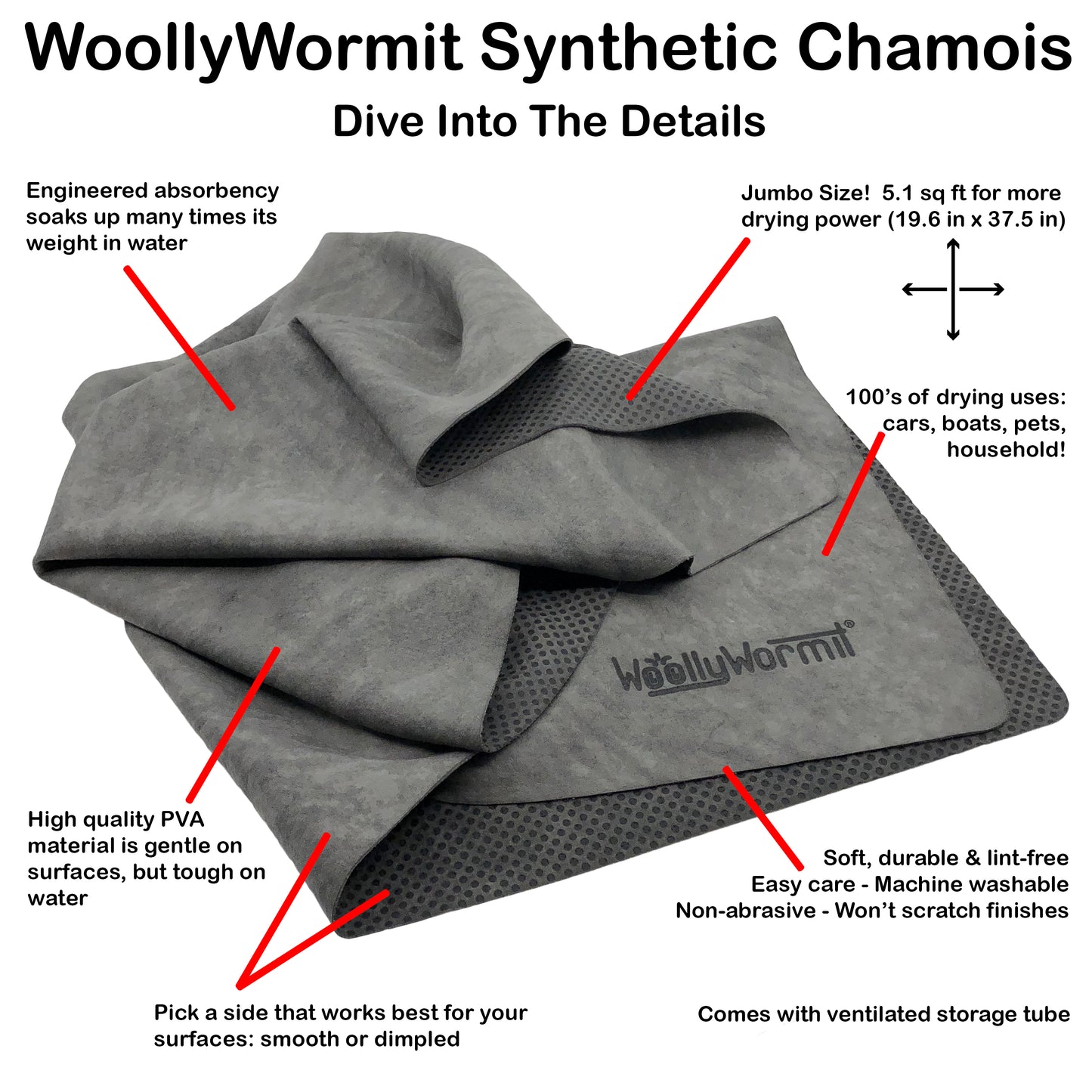 WoollyWormit Jumbo Sized Synthetic Chamois