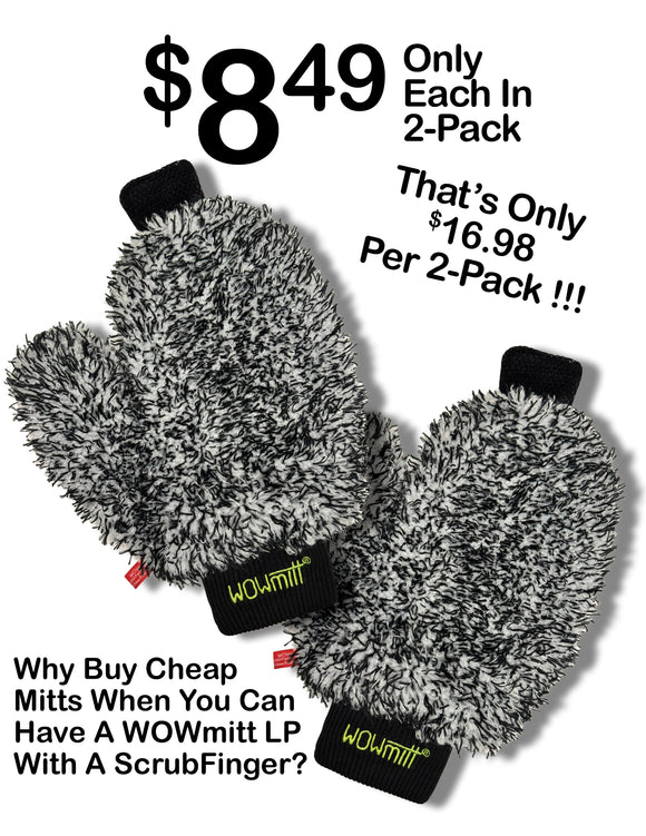 NEW! WOWmitt® LP Wash Mitt - 2 Pack - Only $8.49 Per Mitt In 2-Pack!