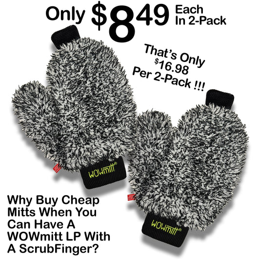 NEW! WOWmitt® LP Wash Mitt - 2 Pack - Only $8.49 Per Mitt In 2-Pack!