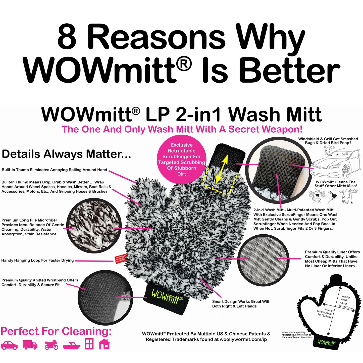 NEW! WOWmitt® LP Wash Mitt - 2 Pack - Only $8.49 Per Mitt In 2-Pack!