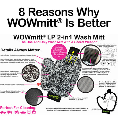 NEW! WOWmitt® LP Wash Mitt - 2 Pack - Only $8.49 Per Mitt In 2-Pack!